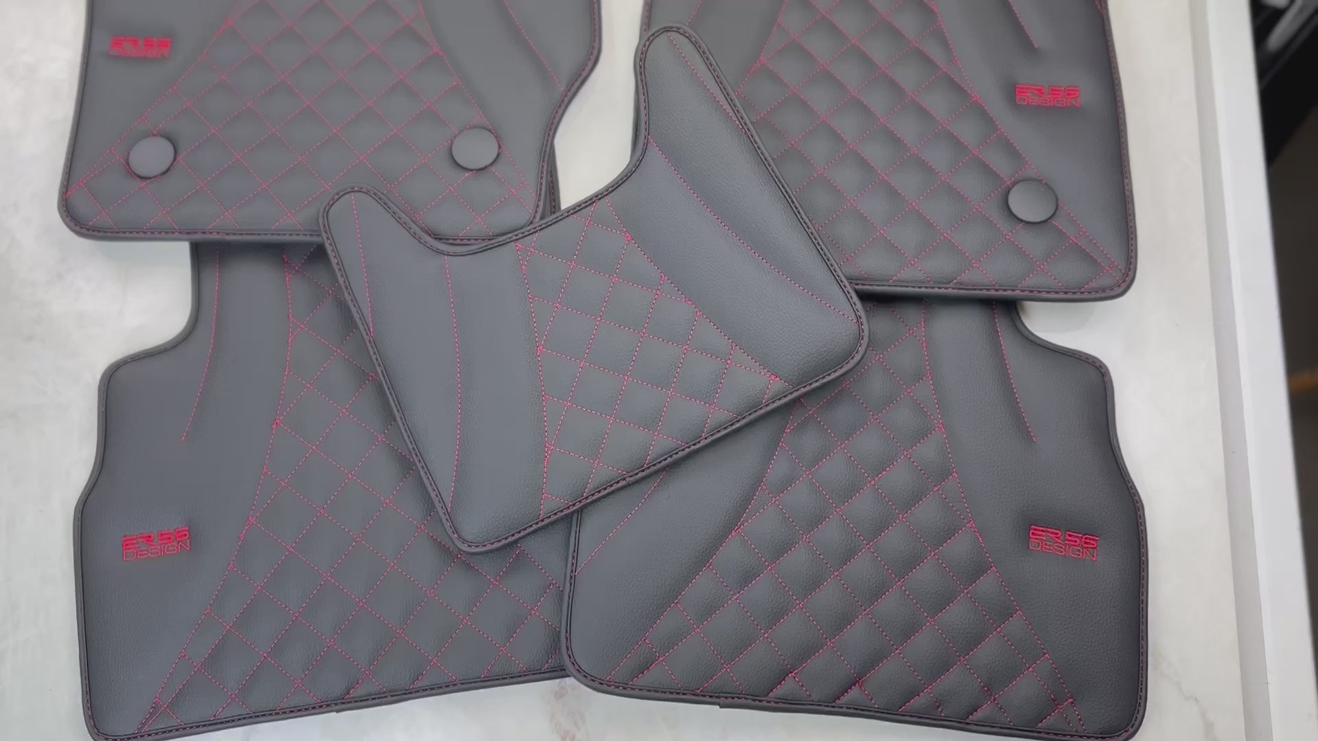 Black Leather Floor Mats for Mercedes-Benz G Class W463 2019-2022 ER56 Design - ER56 Design