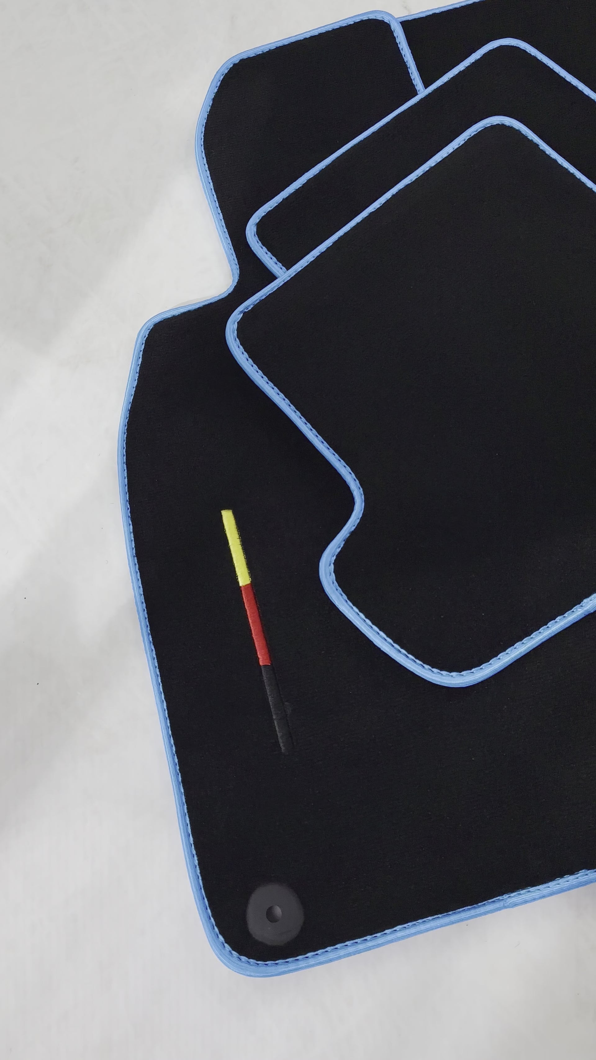 Svarte Bilmatter for Porsche 911 - 992 (2019-2024) med Blå Kant - AutoWin