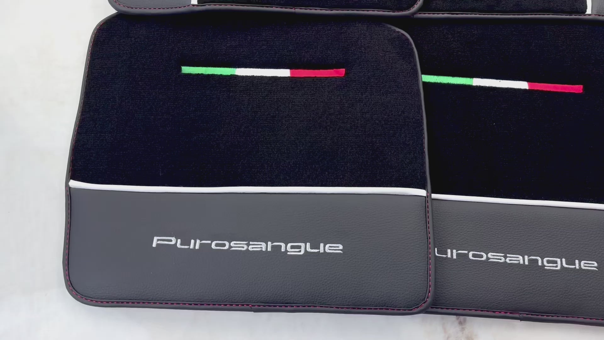 Black Floor Mats for Ferrari Purosangue with Leather - AutoWin