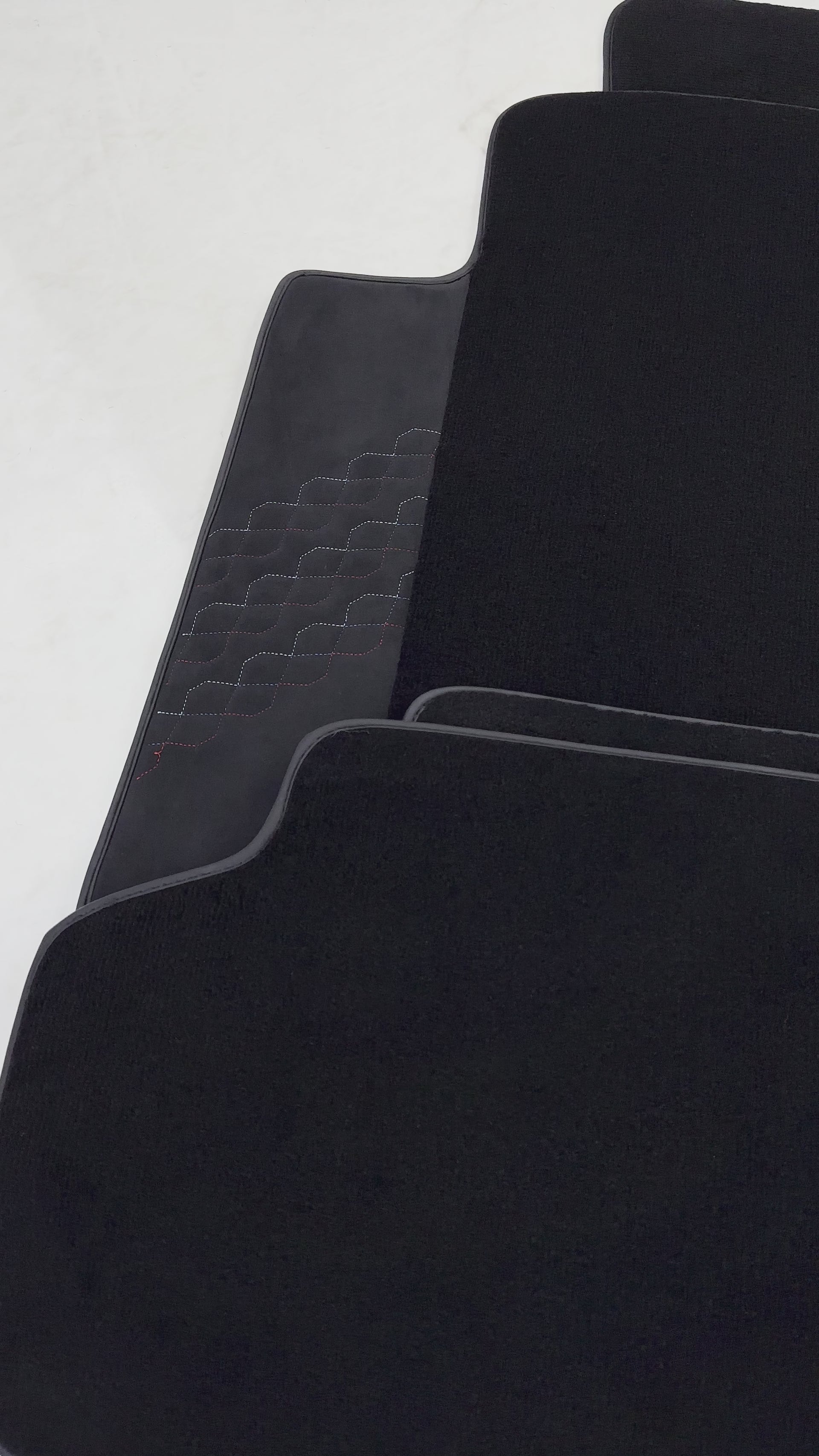 Black Floor Mats for BMW 5 Series G30 Sedan (2016-2023) with Alcantara Leather - AutoWin