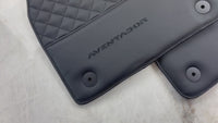 Schwarze Lederfußmatten für Lamborghini Aventador | Schwarze Nähte