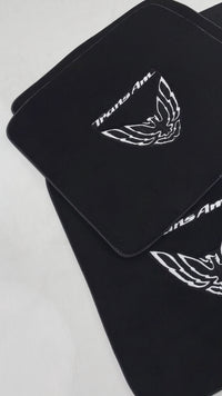 Black Floor Mats for Pontiac Third Generation FireBird (1982-1992) with Trans Am Logo