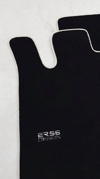 Svarte bilmatter for Mercedes-Benz SL-Class R230 (2001-2012) beige kant | Design ER56