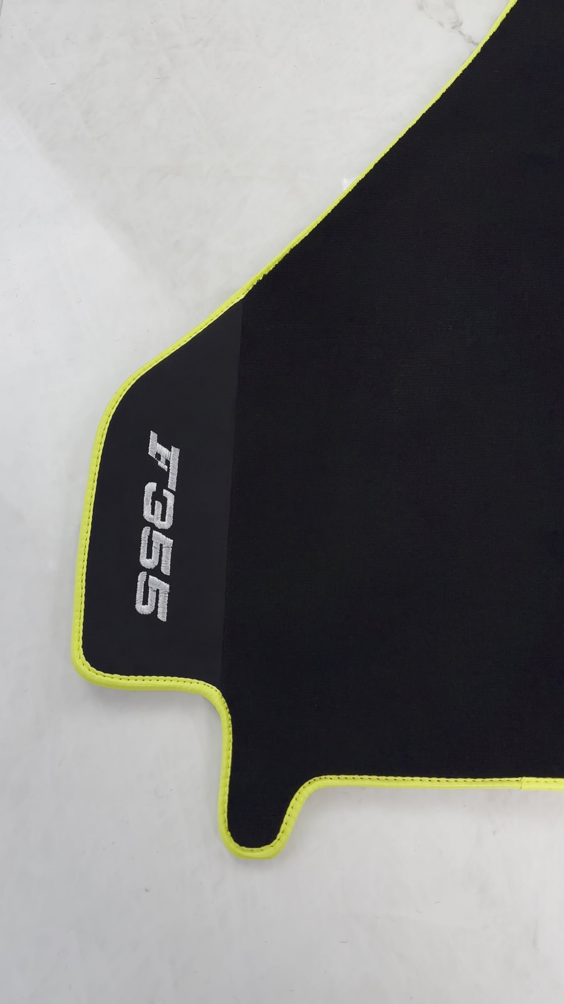 Schwarze Fußmatten für Ferrari F355 1994–1999 mit Alcantara-Leder - AutoWin