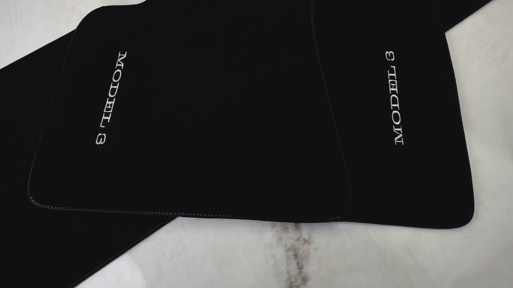 Black Floor Mats for Tesla Model 3 (2017-2023) - ER56 Design