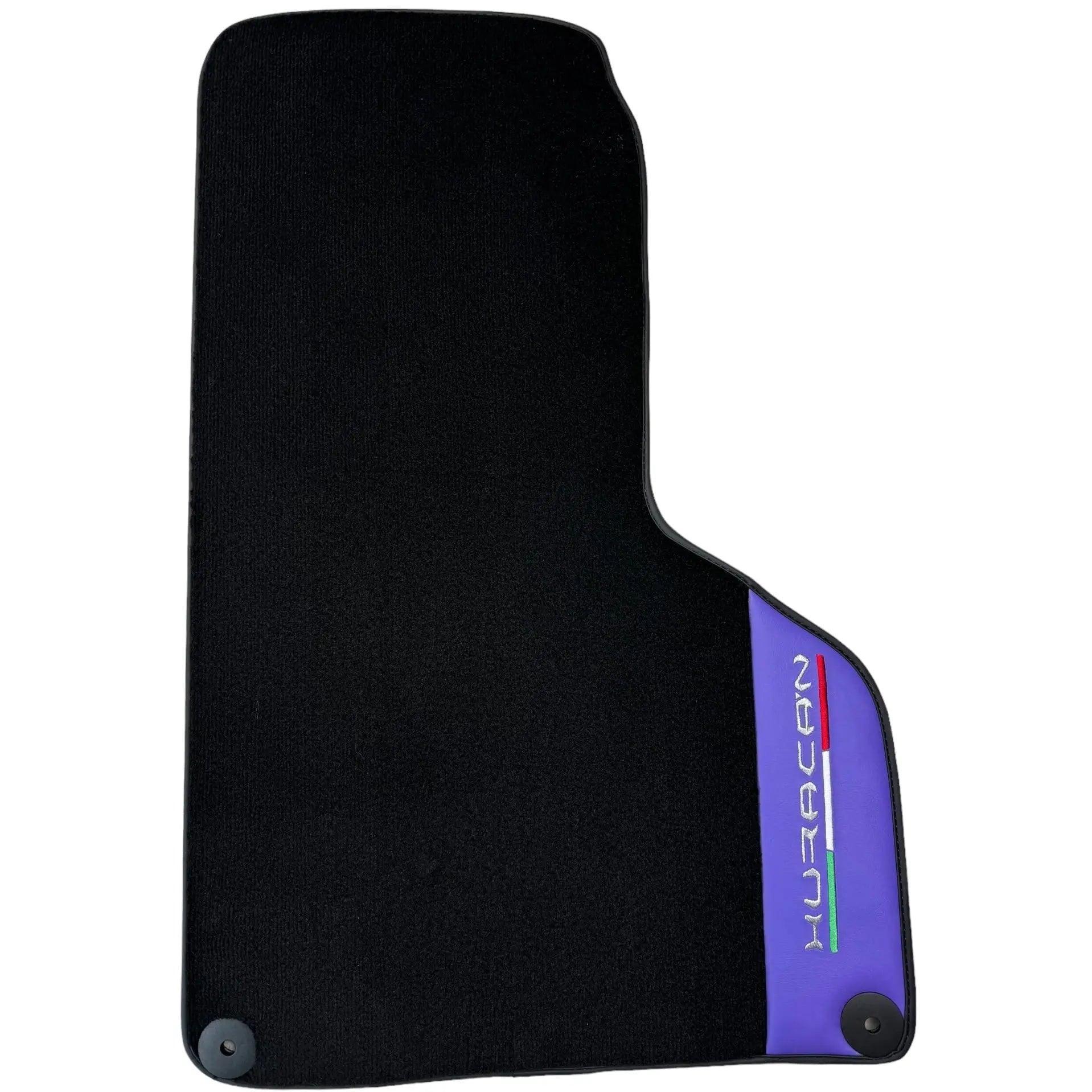 Purple Leather Black Floor Mats for Lamborghini Huracan | Black Trim - AutoWin