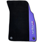 Purple Leather Black Floor Mats for Lamborghini Urus | Black Trim - AutoWin