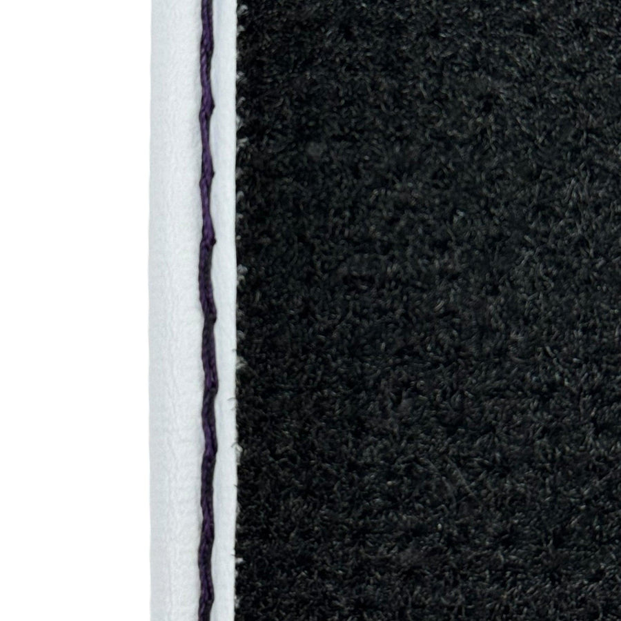 Purple Leather Floor Mats for Lamborghini Huracan with White Trim - AutoWin