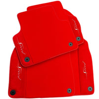 Red Floor Mats For Bentley Flying Spur (2005-2013) with Alcantara Leather - AutoWin