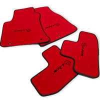 Red Floor Mats For Dodge Challenger SRT 2011-2021 With Emblem Tailored - AutoWin