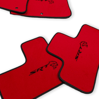 Red Floor Mats For Dodge Challenger SRT 2011-2021 With Emblem Tailored - AutoWin