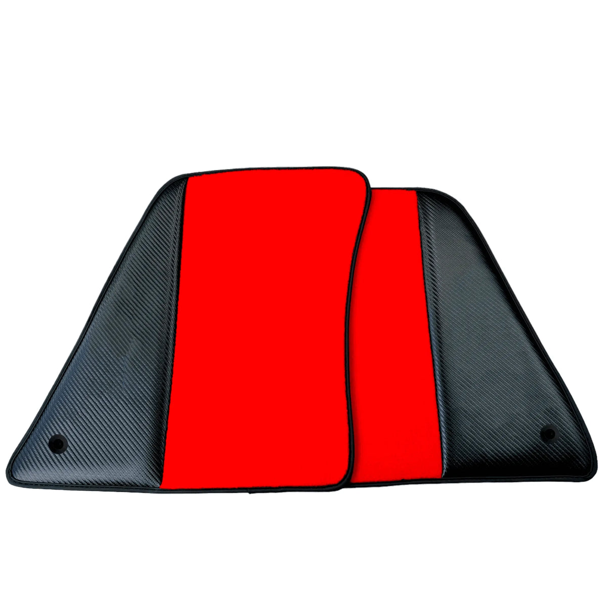 Red Floor Mats for Ferrari 296 GTB (2022-2027) with Carbon Fiber
