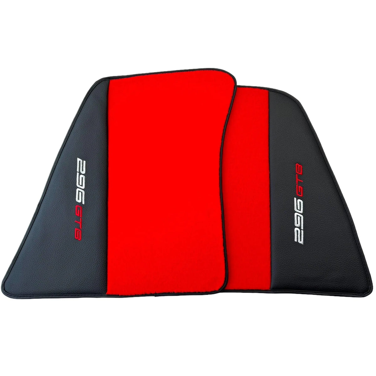 Red Floor Mats for Ferrari 296 GTB (2022-2027) with Leather - AutoWin