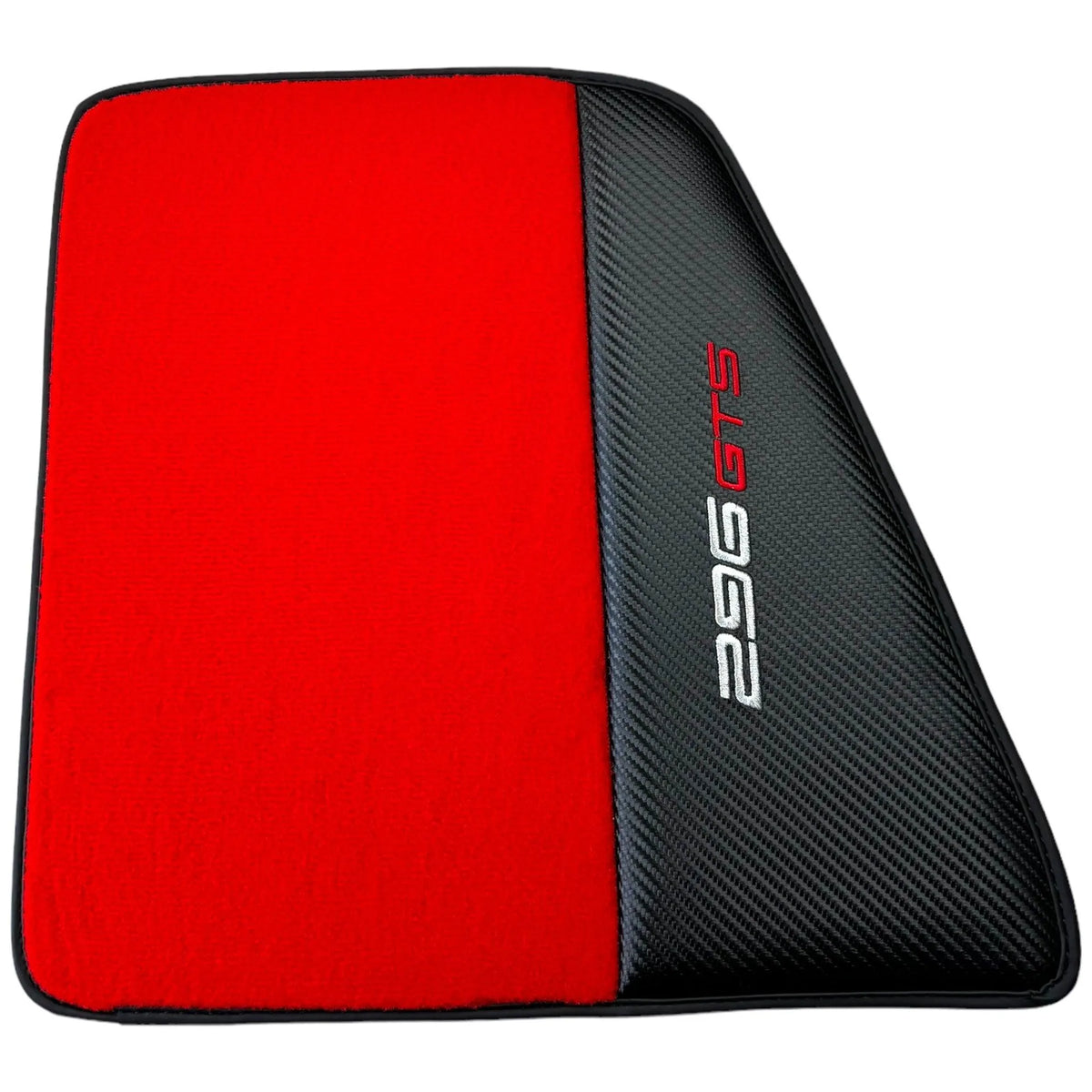 Red Floor Mats for Ferrari 296 GTS (2022-2027) with Carbon Fiber - AutoWin