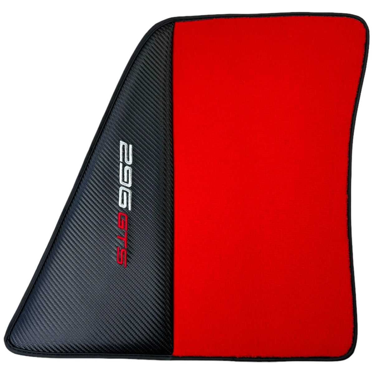 Red Floor Mats for Ferrari 296 GTS (2022-2027) with Carbon Fiber - AutoWin