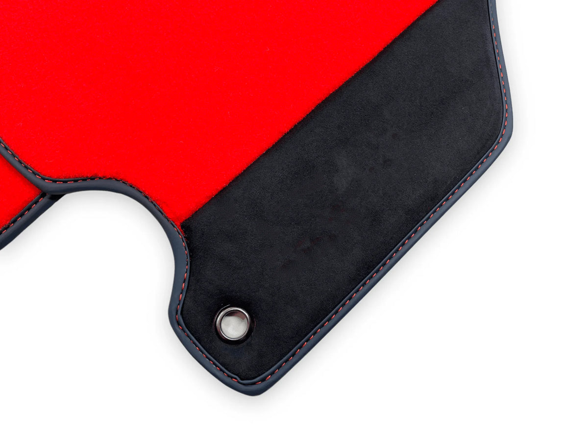 Red Floor Mats For Ferrari 360 Modena 1999-2005 With Alcantara Leather - AutoWin