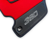 Red Floor Mats For Ferrari 360 Modena 1999-2005 With Carbon Fiber Leather - AutoWin