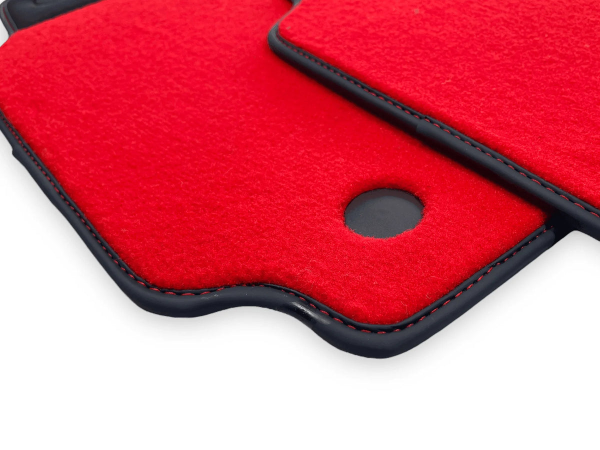 Red Floor Mats For Ferrari 488 Spider 2015-2022 Alcantara Leather - AutoWin