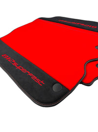 Red Floor Mats For Ferrari 812 Superfast With Alcantara Leather - AutoWin
