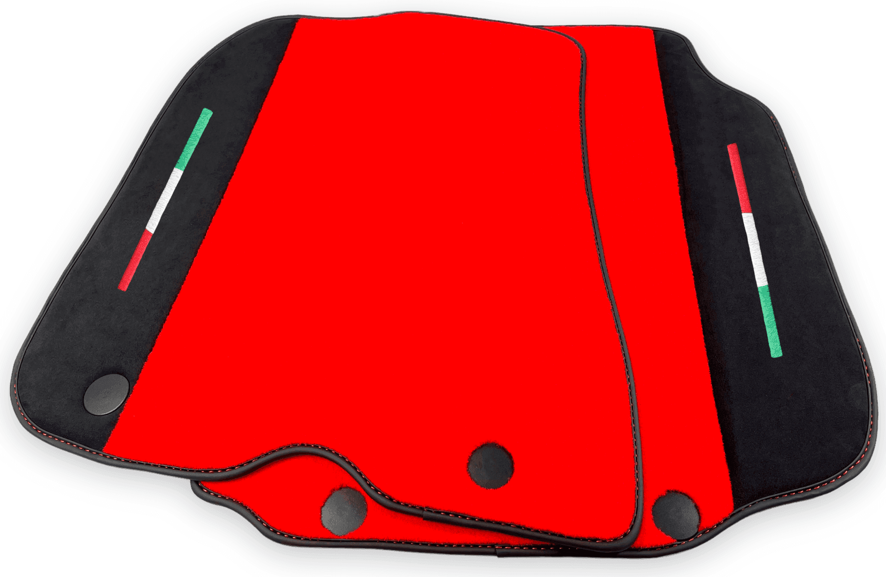 Red Floor Mats For Ferrari F12 Berlinetta (2012-2022) With Alcantara Leather - AutoWin