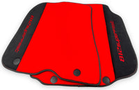 Red Floor Mats For Ferrari 812 Superfast With Alcantara Leather - AutoWin