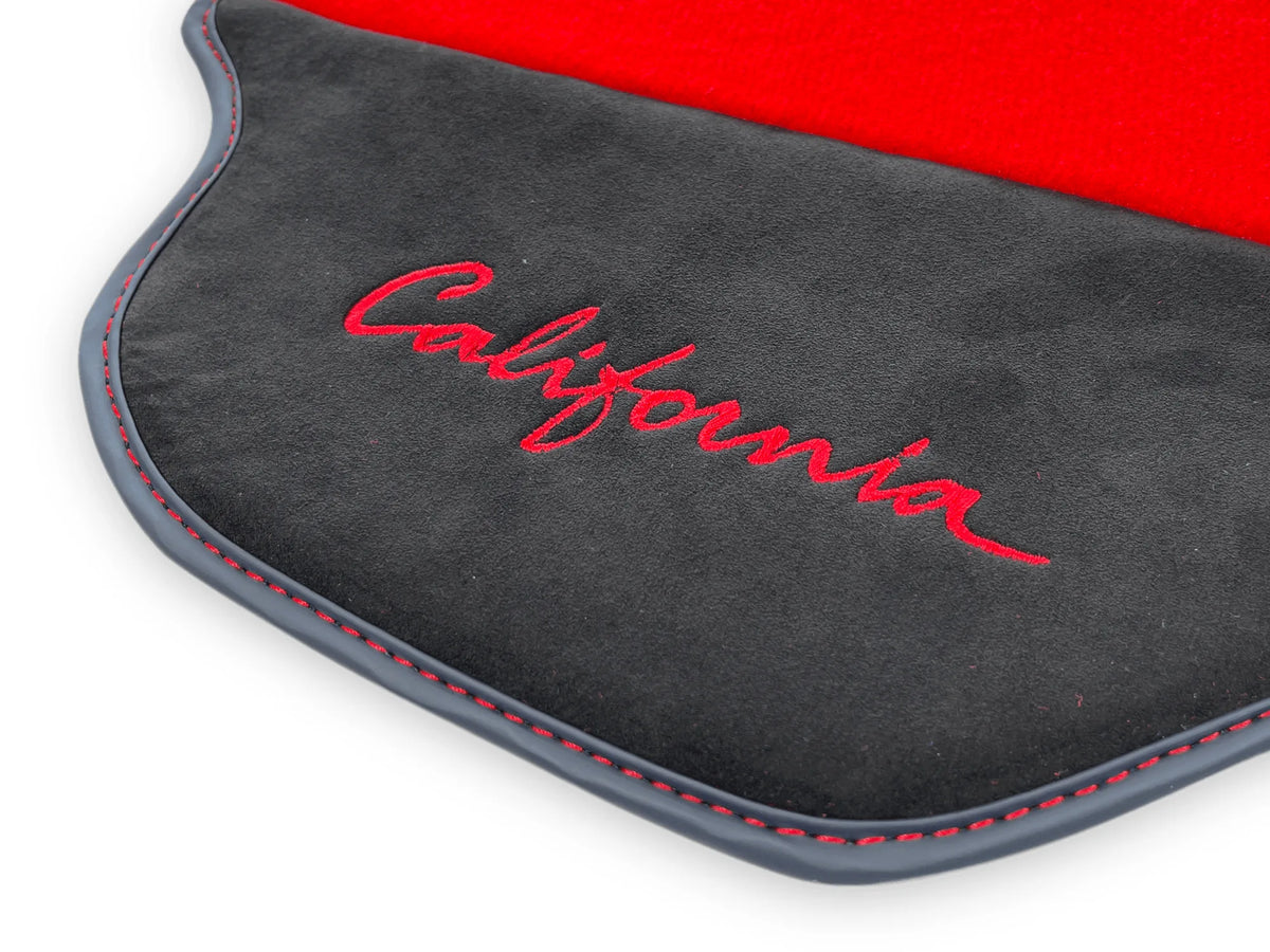 Røde Bilmatter For Ferrari California 2008-2014 Med Alcantara - AutoWin