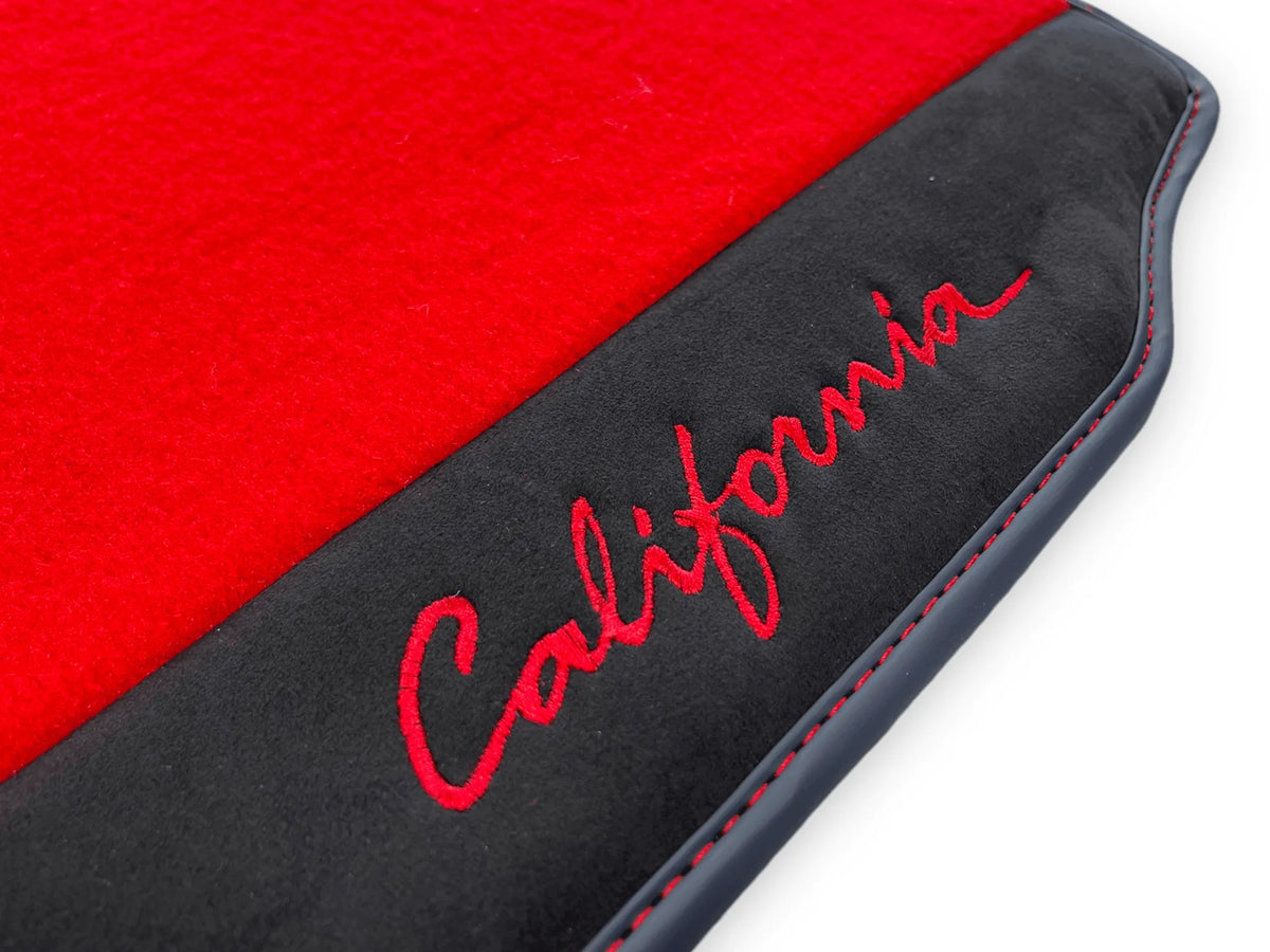 Røde Bilmatter For Ferrari California 2008-2014 Med Alcantara - AutoWin