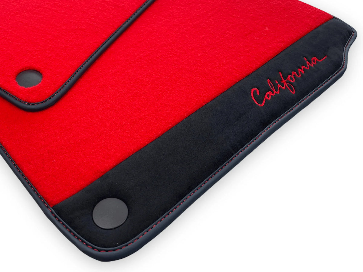 Røde Bilmatter For Ferrari California 2008-2014 Med Alcantara - AutoWin