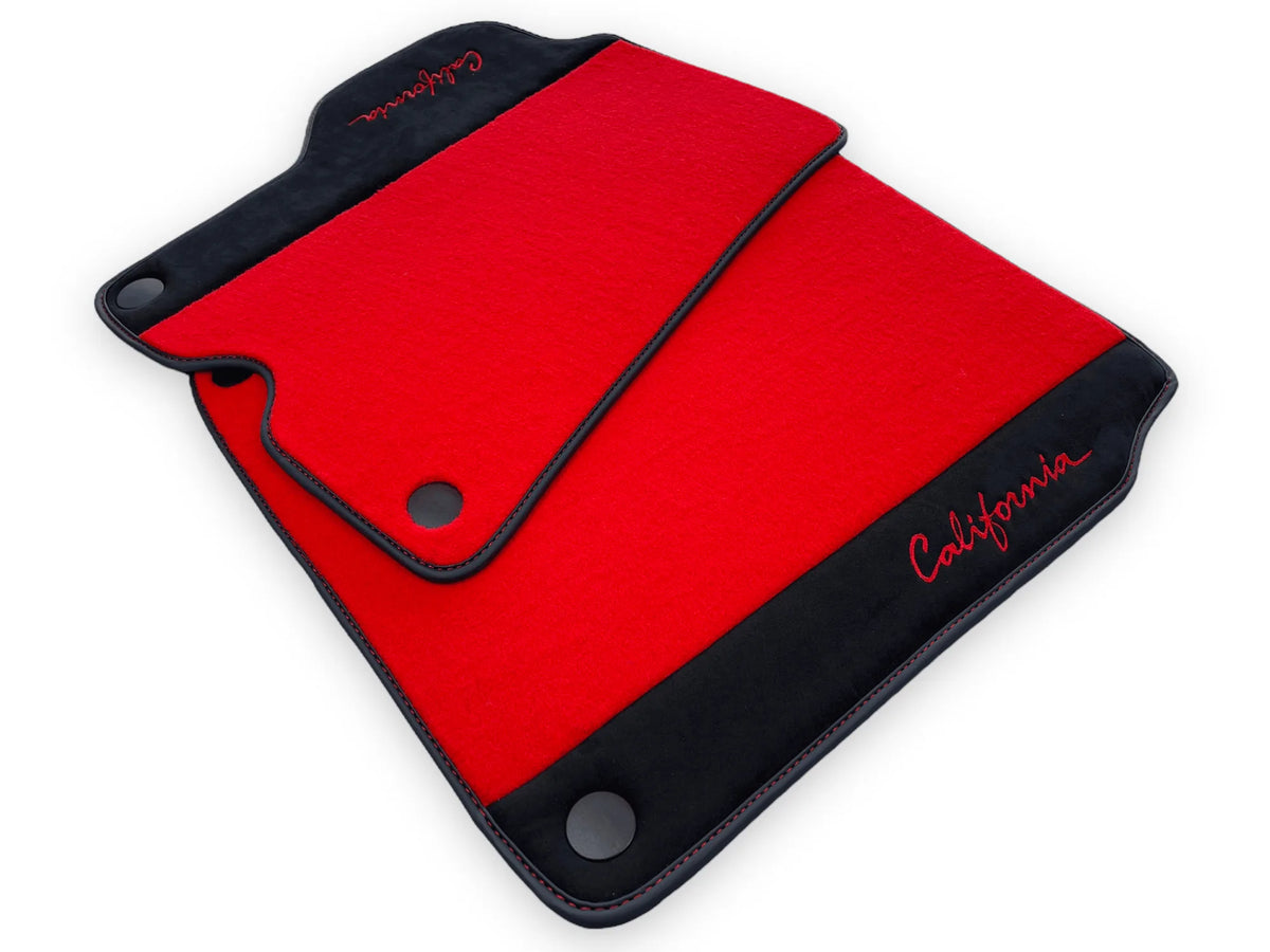 Røde Bilmatter For Ferrari California 2008-2014 Med Alcantara - AutoWin