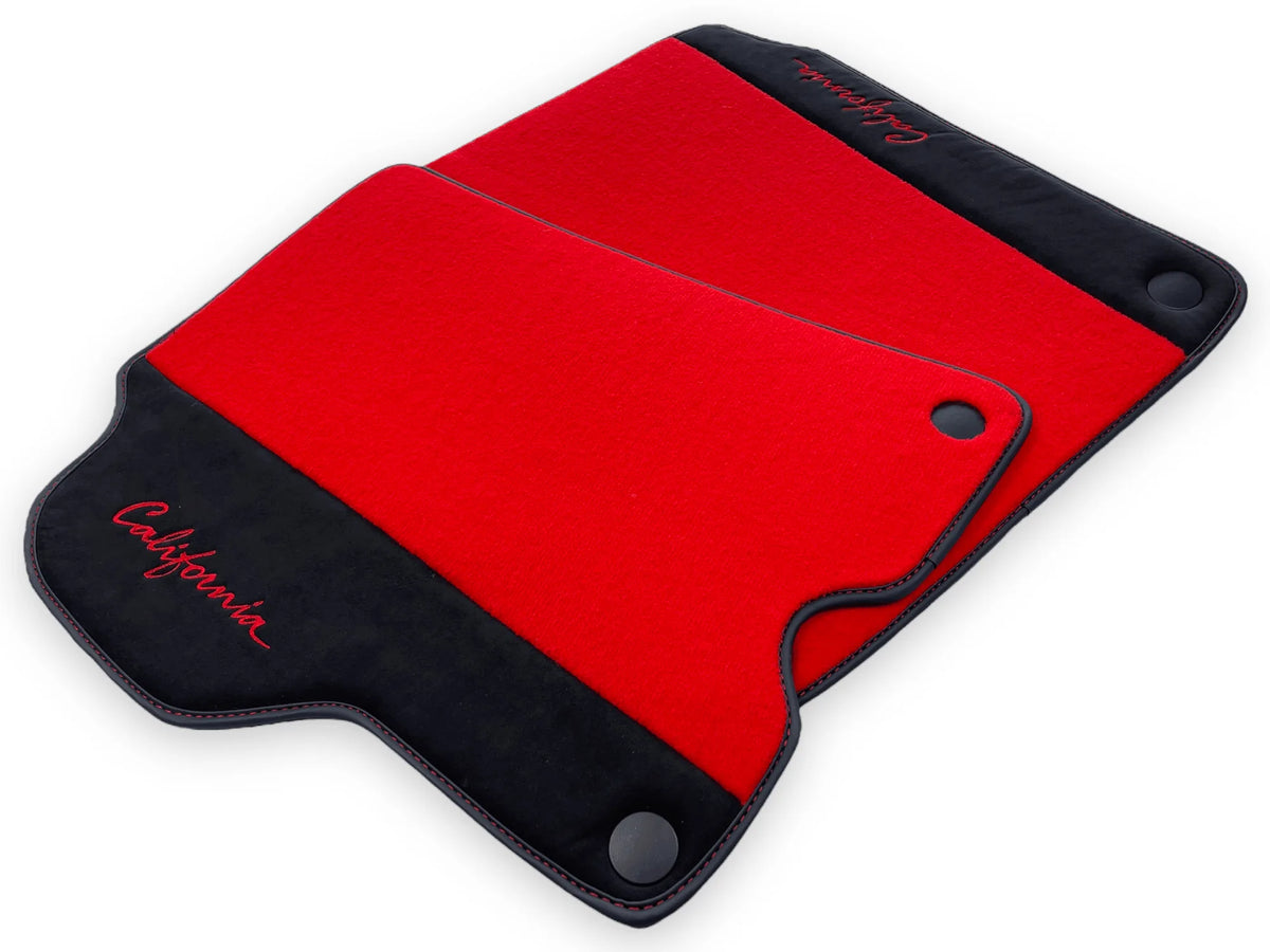 Røde Bilmatter For Ferrari California 2008-2014 Med Alcantara - AutoWin