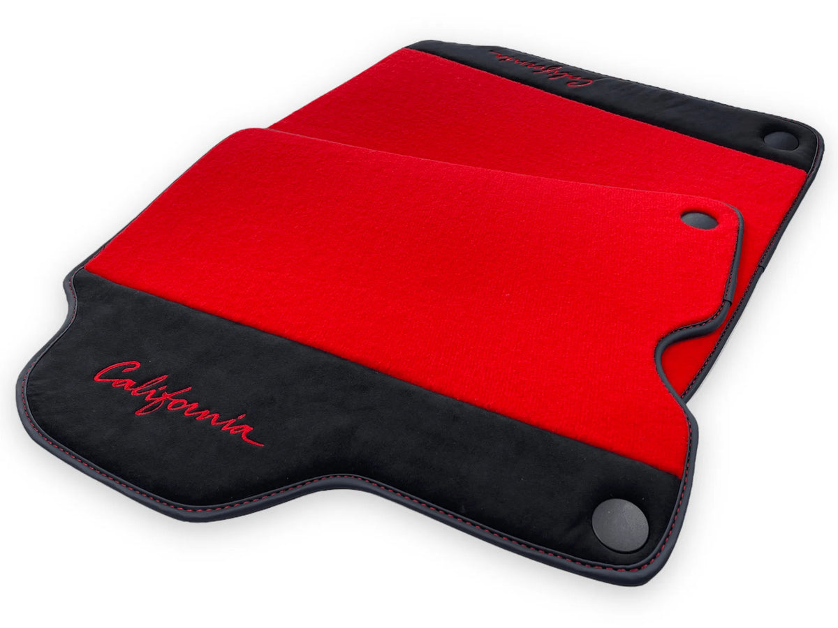 Røde Bilmatter For Ferrari California 2008-2014 Med Alcantara - AutoWin