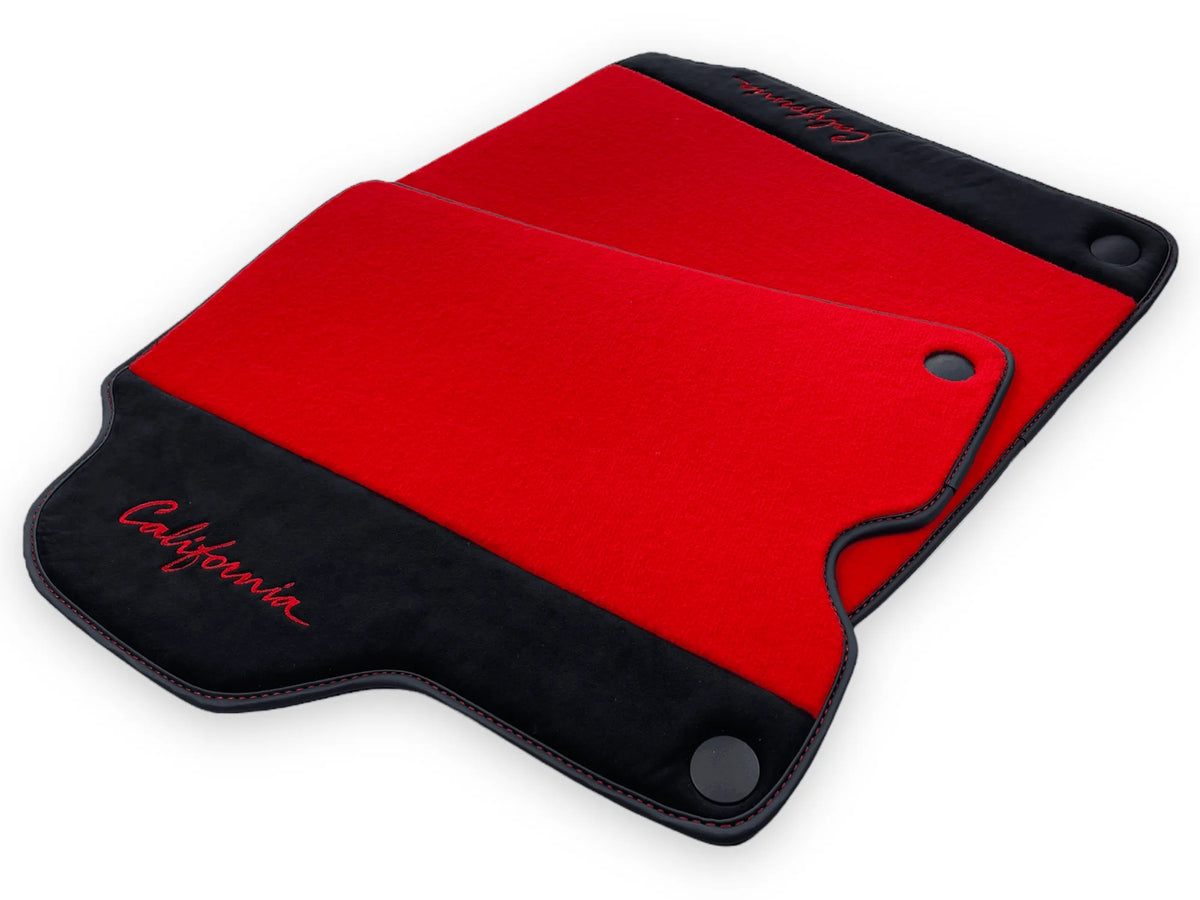 Røde Bilmatter For Ferrari California 2008-2014 Med Alcantara - AutoWin