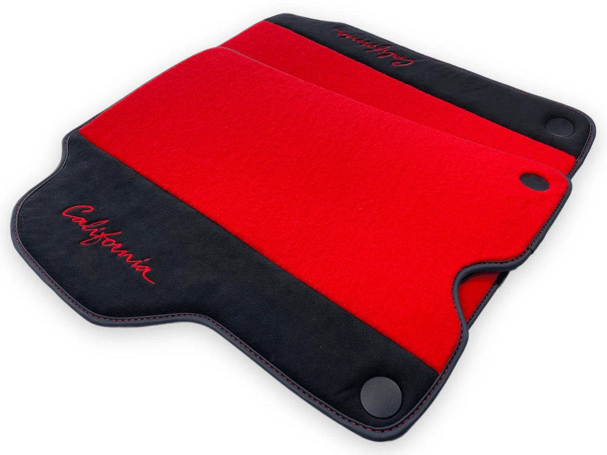 Røde Bilmatter For Ferrari California 2008-2014 Med Alcantara - AutoWin