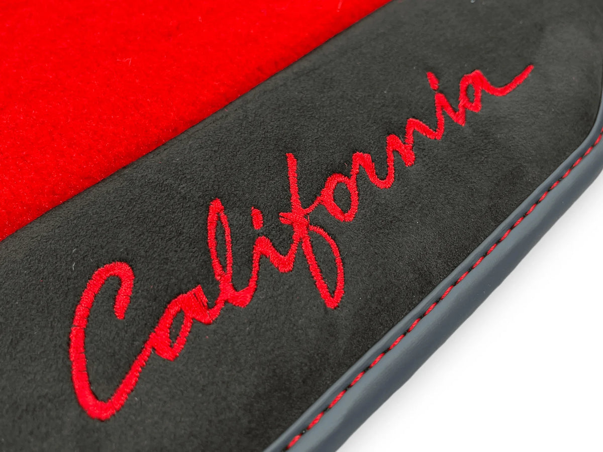 Røde Bilmatter For Ferrari California 2008-2014 Med Alcantara - AutoWin