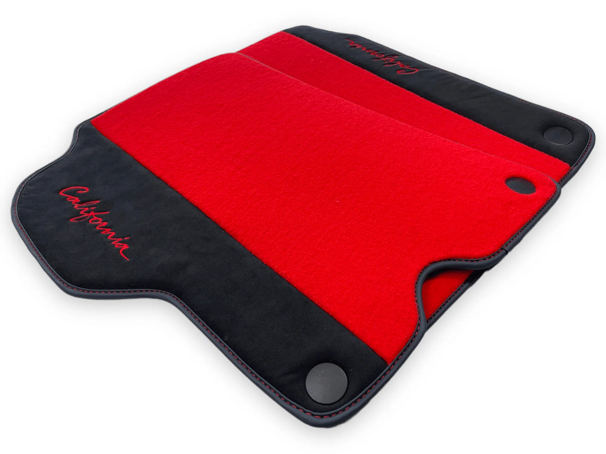 Røde Bilmatter For Ferrari California 2008-2014 Med Alcantara - AutoWin
