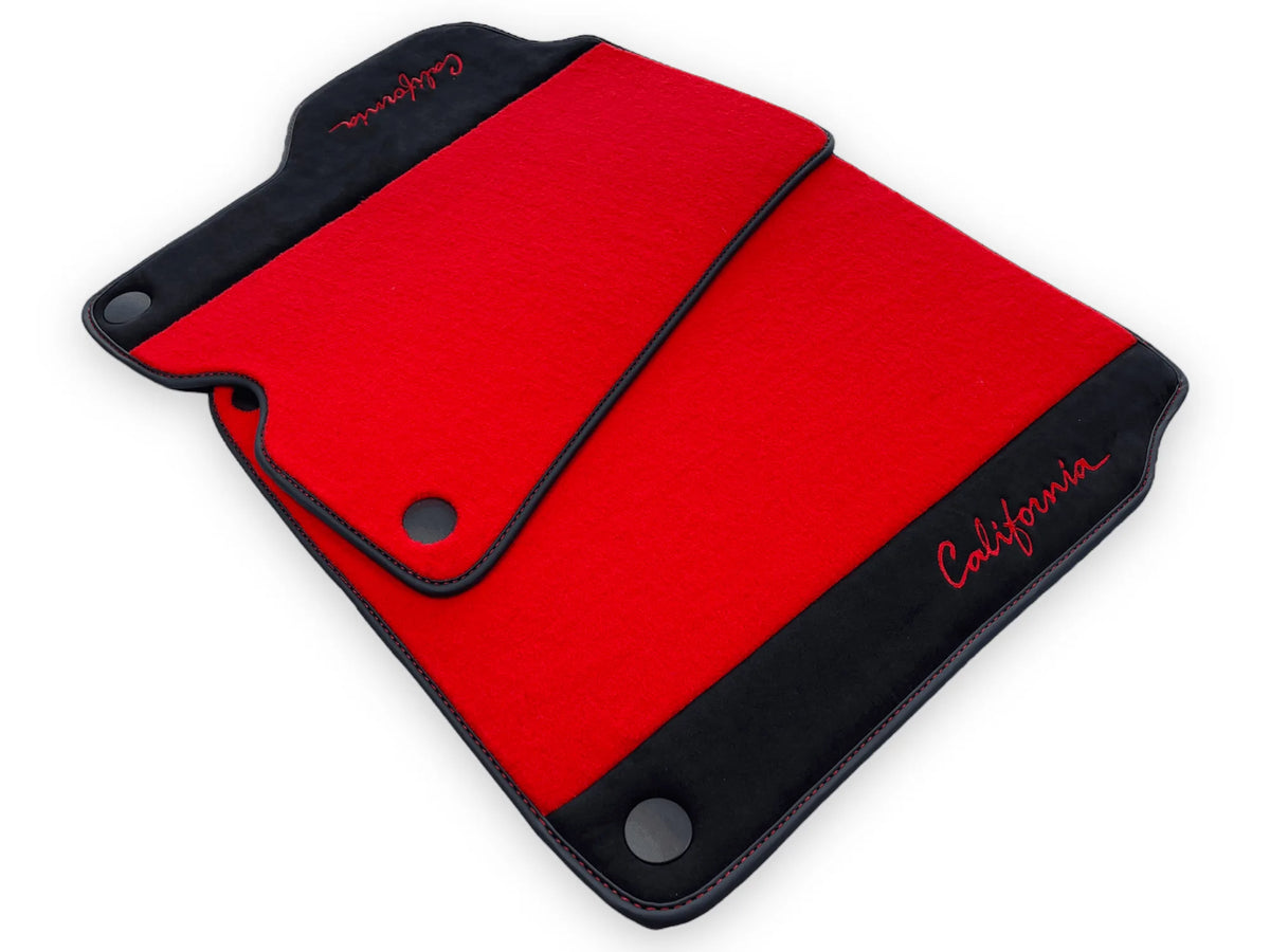Røde Bilmatter For Ferrari California 2008-2014 Med Alcantara - AutoWin