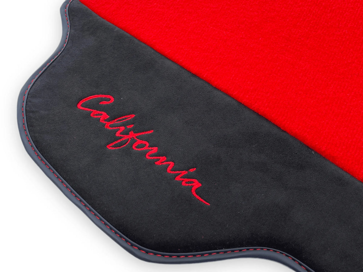 Røde Bilmatter For Ferrari California 2008-2014 Med Alcantara - AutoWin