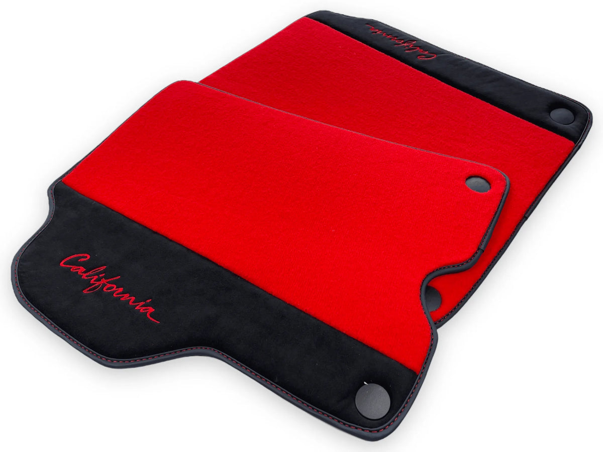 Røde Bilmatter For Ferrari California 2008-2014 Med Alcantara - AutoWin