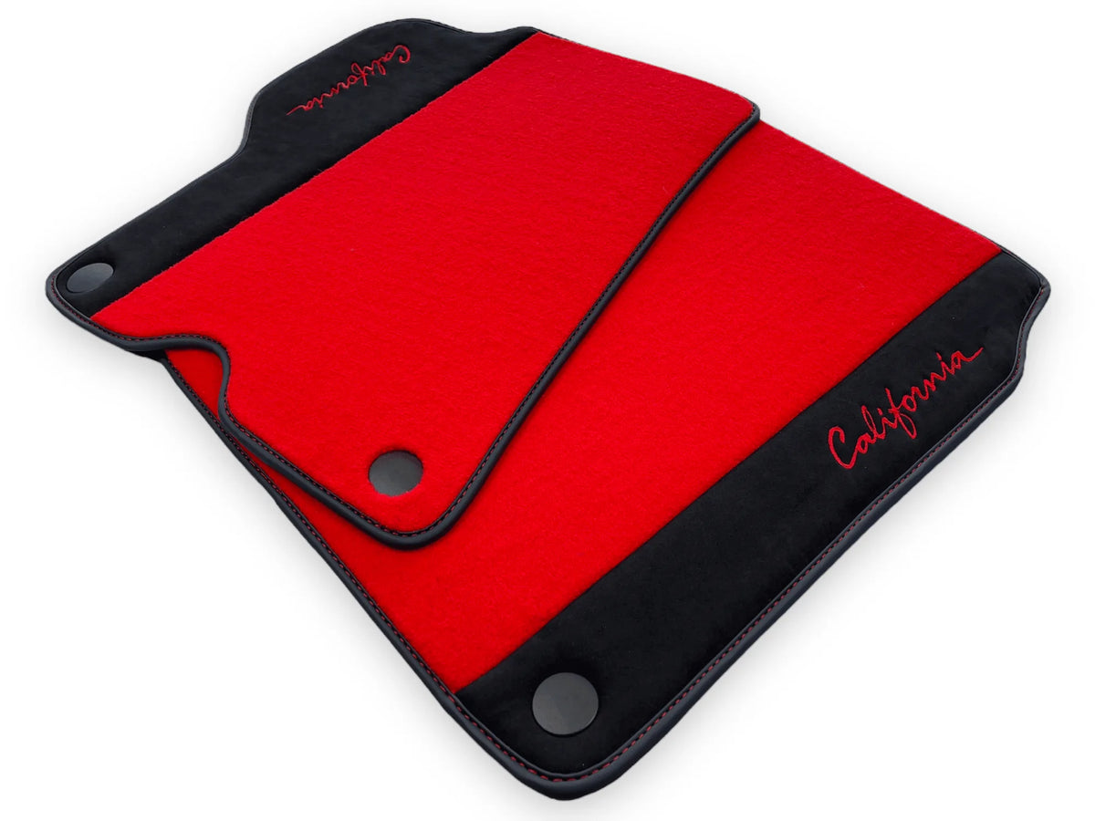 Røde Bilmatter For Ferrari California 2008-2014 Med Alcantara - AutoWin