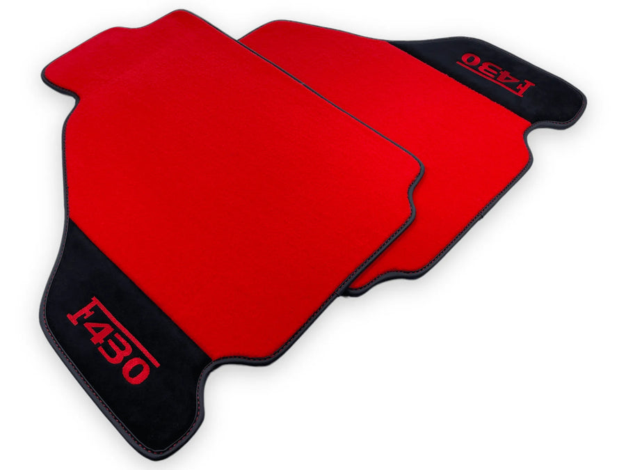 Røde Bilmatter For Ferrari F430 2004-2009 Med Alcantara Lær - AutoWin