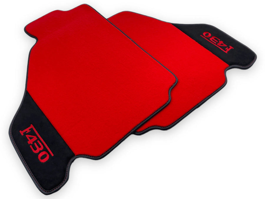 Røde Bilmatter For Ferrari F430 2004-2009 Med Alcantara Lær - AutoWin