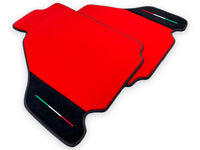 Red Floor Mats For Ferrari F430 2004-2009 With Alcantara Leather - AutoWin