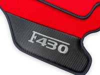Røde Bilmatter For Ferrari F430 2004-2009 Med Karbonfiber Lær - AutoWin