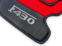 Røde Bilmatter For Ferrari F430 2004-2009 Med Karbonfiber Lær - AutoWin