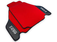 Røde Bilmatter For Ferrari F430 2004-2009 Med Karbonfiber Lær - AutoWin
