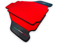 Red Floor Mats For Ferrari F430 2004-2009 With Carbon Fiber Leather - AutoWin