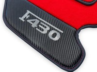 Røde Bilmatter For Ferrari F430 2004-2009 Med Karbonfiber Lær - AutoWin
