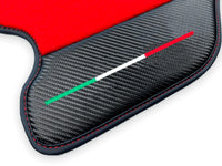 Red Floor Mats For Ferrari F430 2004-2009 With Carbon Fiber Leather - AutoWin