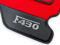 Røde Bilmatter For Ferrari F430 2004-2009 Med Karbonfiber Lær - AutoWin