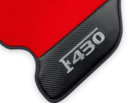 Røde Bilmatter For Ferrari F430 2004-2009 Med Karbonfiber Lær - AutoWin